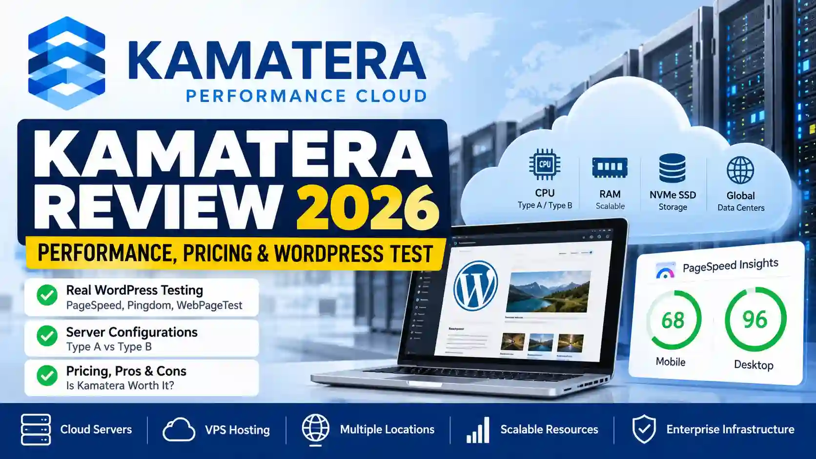 Kamatera review 2026 with WordPress performance testing