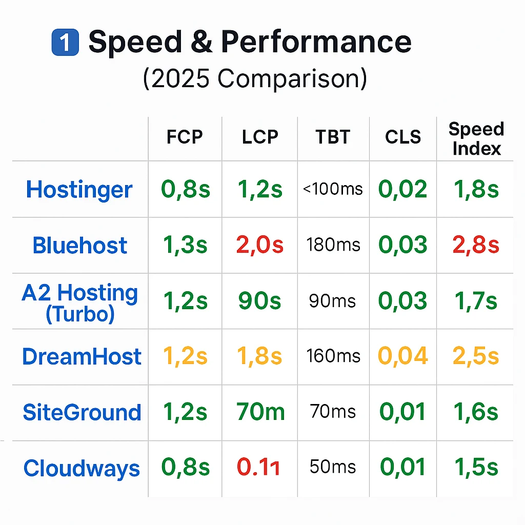 Speed & performance comparision Performance comparison